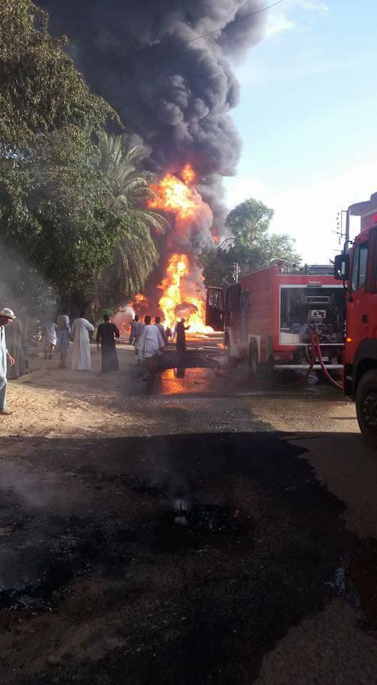 حريق عزبة تلى بأسوان