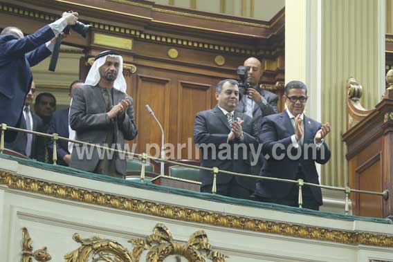 رئيسا البرلمانين الدولى والعربى يحضران الجلسة المسائية من شرفة مجلس النواب (2)