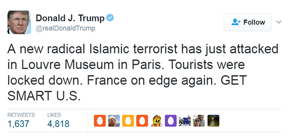 تعليق ترامب عن حادث باريس