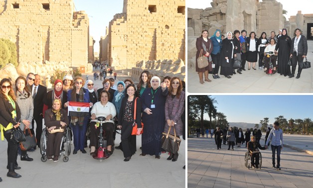 بالصور.. 4 نائبات من ذوى الإعاقة يطلقن حملة لدعم السياحة المصرية من معبد الكرنك بالأقصر 