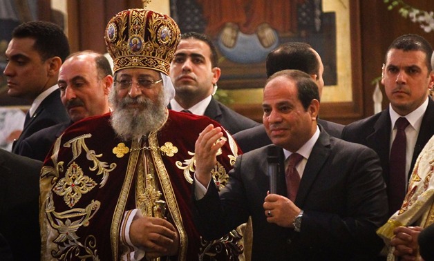 الرئيس السيسى يصل الكاتدرائية بالعباسية للمشاركة فى احتفالات عيد الميلاد 
