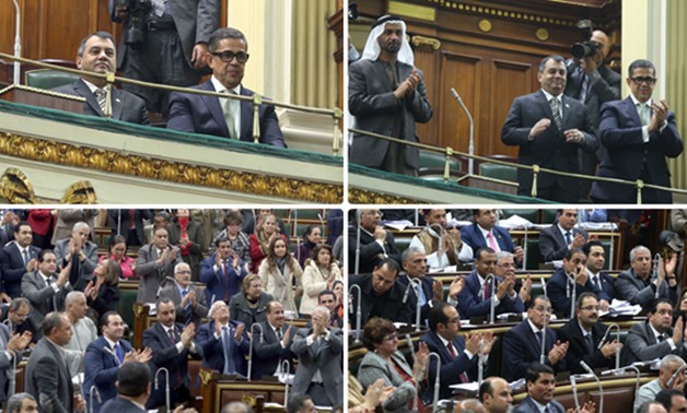 رئيسا البرلمانين "الدولى" و"العربى" يحضران الجلسة المسائية من شرفة مجلس النواب