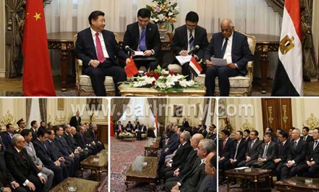 بالصور .. الرئيس الصينى فى ضيافة على عبد العال وبعض النواب بمبنى البرلمان
