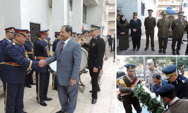 مدير أمن الغربية والمحافظ يضعان إكليل الزهور على النصب التذكارى لشهداء الشرطة