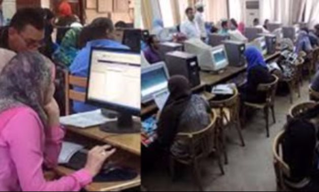 توافد طلاب تنسيق المرحلة الأولى على معامل جامعة عين شمس لتسجيل الرغبات