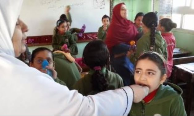 تطعيم 64122 طالب وطالبة بمركز بلقاس بالدقهلية ضد الديدان المعوية