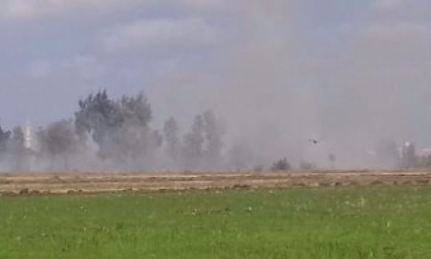 بالصور.. حرق قش الأرز فى قرية كفر الطايفة بكفر الشيخ والأهالى يستغيثون