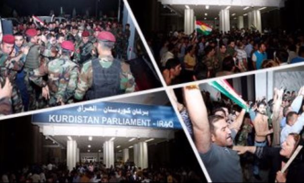 محتجون يقتحمون مبنى البرلمان الكردى