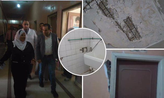 انهيار سقف "حضانات وطوارىء" مستشفى طوخ