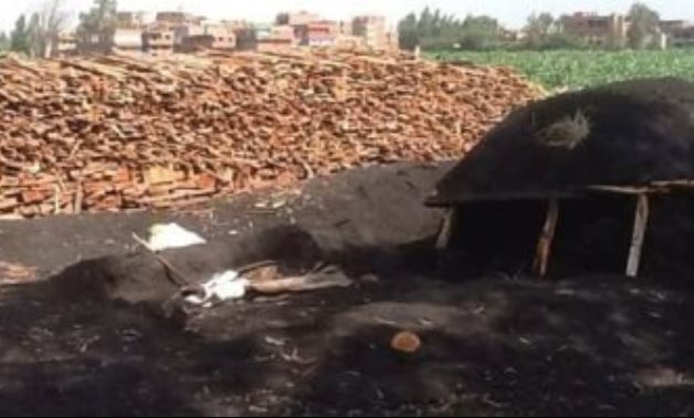 صور.. أهالى قرى السنطة بالغربية يشكون تصاعد الأدخنة بسبب "مكامير الفحم"
