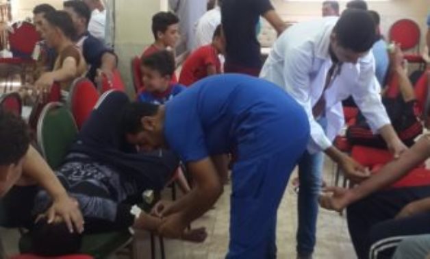 صور.. شباب قرية تليجة بالشرقية يتبرعون بـ180 كيس دم لمستشفى الأحرار