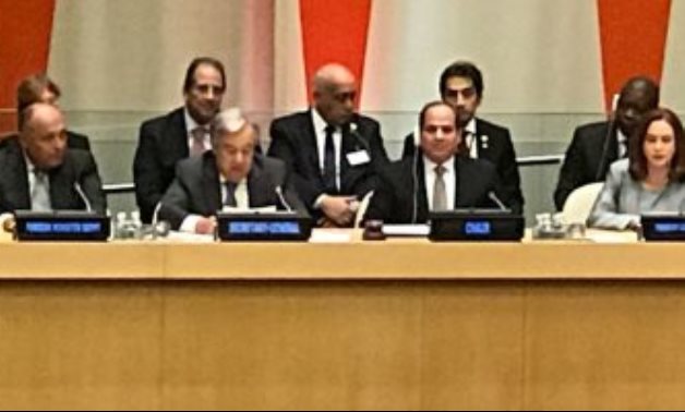 السيسى يعلن انتخاب فلسطين رئيساً لمجموعة الـ77 لعام 2019 بالتزكية