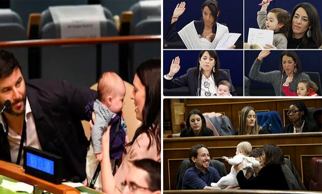 صوت الأمومة أعلى من السياسة.. أطفال فى البرلمان