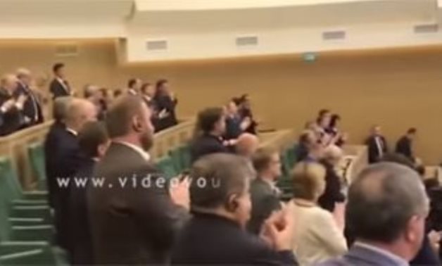 فيديو.. تصفيق أعضاء المجلس الفيدرالي الروسي بعد كلمة السيسي