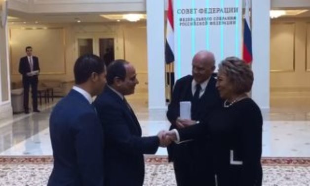 رئيسة المجلس الفيدرالى الروسى: الرئيس السيسي سياسى محنك حظى بحب المصريين