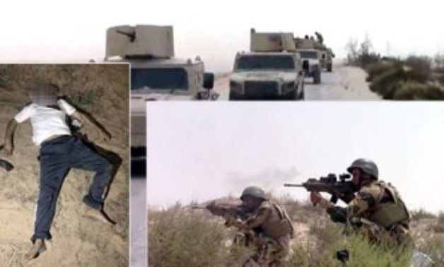فيديو.. الجيش يعلن قتل 10 تكفيريين وتدمير 25 سيارة و147 وكرا ومخزنا فى سيناء