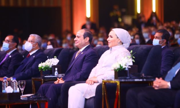 وصول الرئيس عبد الفتاح السيسى لافتتاح مسرح منتدى شباب العالم