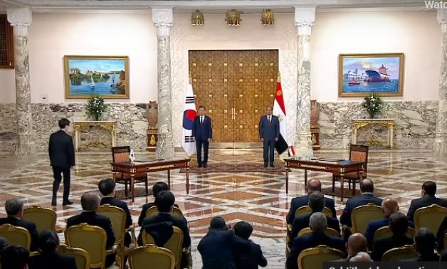 الرئيس السيسي ونظيره الكورى الجنوبى يشهدان توقيع عدة اتفاقيات