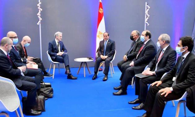 الرئيس السيسى يلتقى رئيس وزراء النرويج ويؤكد التطلع لتعزيز التعاون الثنائى