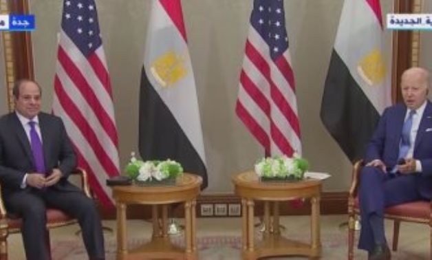 الرئيس السيسي يلتقى نظيره الأمريكي على هامش قمة جدة للأمن والتنمية