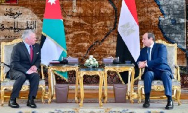 الرئيس السيسى وعاهل الأردن يؤكدان رفضهما التهجير القسرى للفلسطينيين
