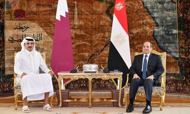 أمير قطر: مباحثاتى مع الرئيس السيسى تأتى فى مرحلة حاسمة من الأوضاع بغزة