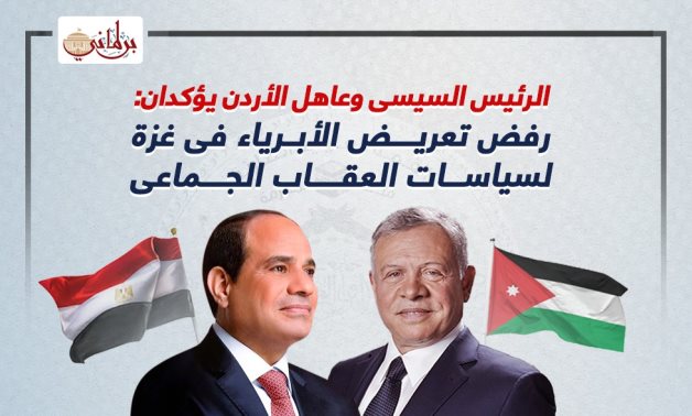 الرئيس السيسى وعاهل الأردن يؤكدان: رفض تعريض الأبرياء فى غزة لسياسات العقاب الجماعى (إنفوجراف)