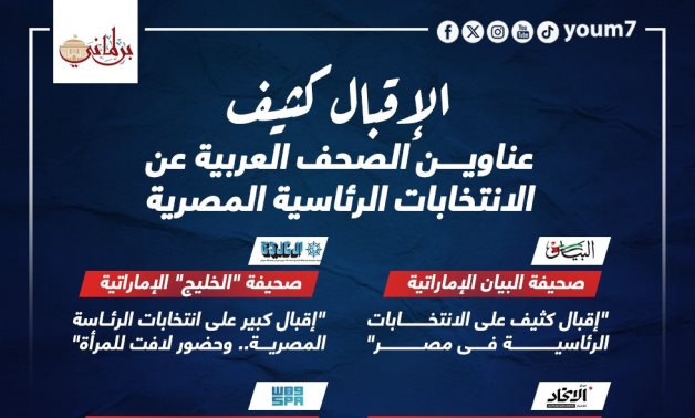 الإقبال كثيف.. عناوين الصحف العربية عن الانتخابات الرئاسية 2024 "انفوجراف"