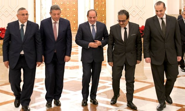 الرئيس السيسى يستقبل حازم عمر وفريد زهران وعبد السند يمامة بقصر الاتحادية