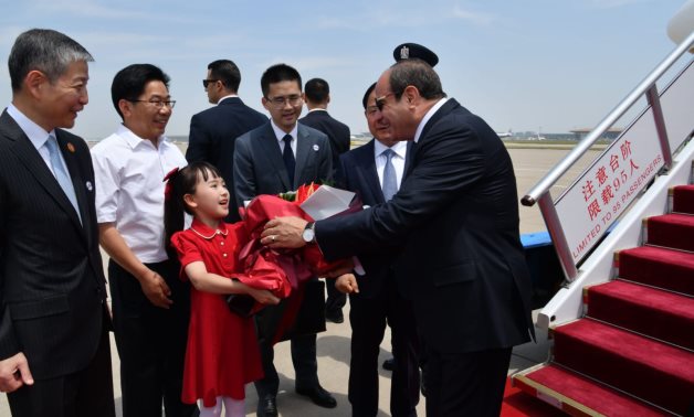 الرئيس السيسى يصل إلى بكين فى زيارة رسمية   