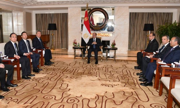 الرئيس السيسى يبحث مع رئيس مجموعة هندسة الطاقة الصينية التعاون المشترك