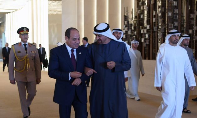 رئيس الإمارات يشيد بالجهود المصرية المتواصلة منذ بدء الأزمة فى قطاع غزة