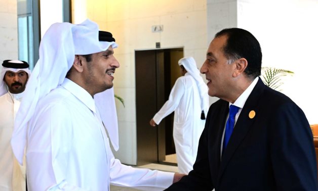 رئيس الوزراء القطرى يثنى على التنسيق المتواصل بين مصر وقطر بالملف الفلسطينى