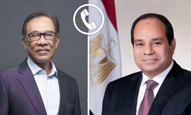 خلال اتصال هاتفى تلقاه من رئيس وزراء ماليزيا..الرئيس السيسى يؤكد إدانة مصر للاعتداءات على الدول العربية الشقيقة.. ورفضها القاطع لأي مساس باستقرارها أو انتهاك سيادتها.. ويشدد على ضرورة خفض التصعيد فى المنطقة