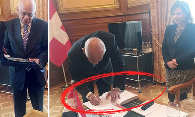 بالصور.. على عبد العال رئيس مجلس النواب يسجل كلمة فى الكتاب الذهبى للبرلمان السويسرى 