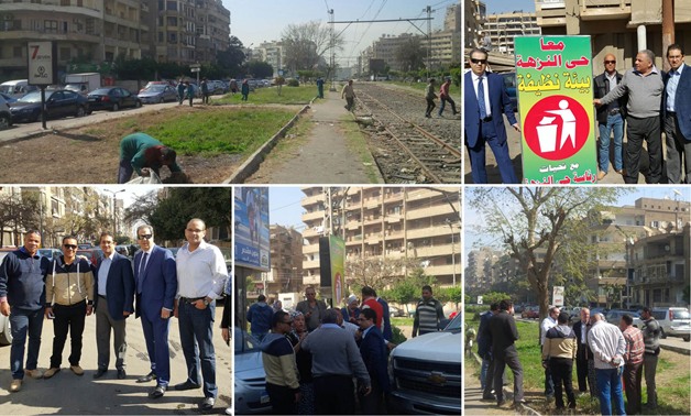 بالصور.. كريم سالم نائب النزهة يشن حملة نظافة وتشجير بالتعاون مع الحى