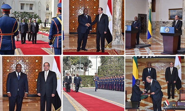 بالصور.. المراسم الرسمية لاستقبال رئيس الجابون بقصر الاتحادية