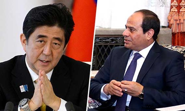 رئيس وزراء اليابان خلال مؤتمره مع السيسى: حريصون على تعزيز التعاون الاقتصادى مع مصر