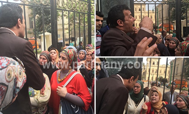 أشرف رحيم نائب شبراخيت يستمع لحملة الماجيستير أمام البرلمان ويعدهم بحلها 