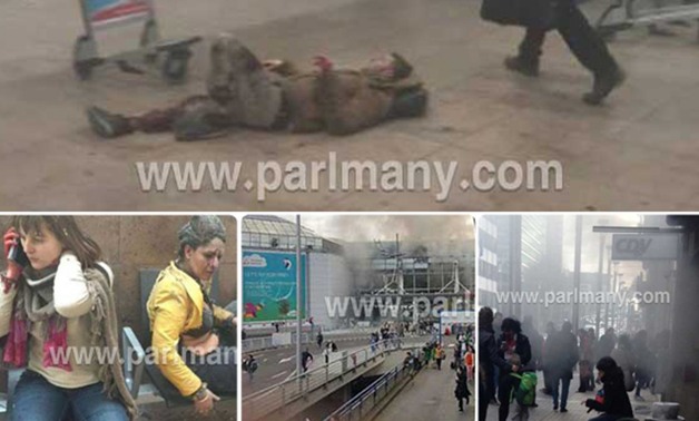 ننشر صور اللحظات الأولى لآثار انفجارى مطار بروكسل