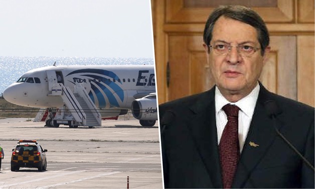 الرئيس القبرصى يهنئ شرطة بلاده على إنهاء عملية اختطاف الطائرة المصرية 