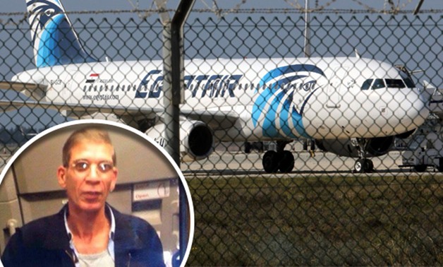 شاهد بالفيديو.. لحظة القبض على مختطف الطائرة المصرية فى مطار لارنكا القبرصى
