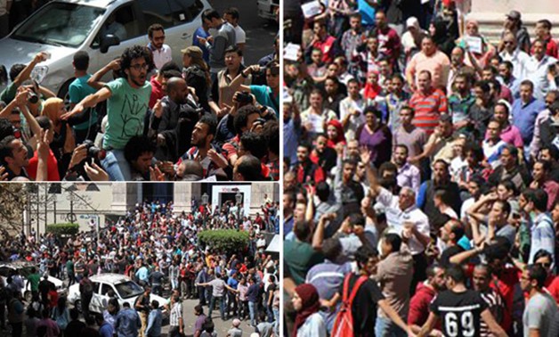 استمرار المظاهرات أمام نقابة الصحفيين احتجاجًا على تعيين الحدود