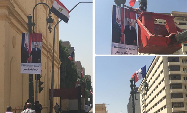 بالصور.. محيط مجلس النواب يتزين بالأعلام الفرنسية استعدادا لزيارة رئيس فرنسا
