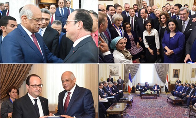 بالصور.. الرئيس الفرنسى لـ"عبد العال": نقدم الدعم الكامل لمصر وجيشها