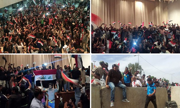 بالصور.. أنصار "الصدر" يقتحمون البرلمان العراقى.. والتيار يطالبهم بالسلمية