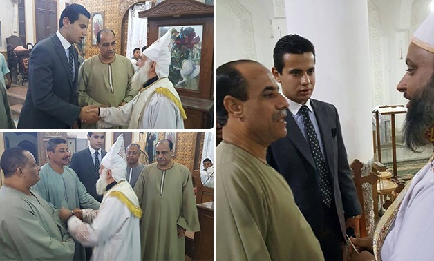 اخبار الفيوم.. بالصور سيد سلطان يرافق نجل محمد الخولى فى جولة لكنائس الدائرة