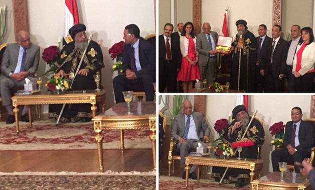 بالصور.. البابا تواضروس يهدى "عبد العال" تذكار عن رحلة العائلة المقدسة لمصر 