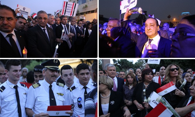  توافد المسئولين الدبلوماسيين والمواطنين للمشاركة فى مسيرة من أجل الحياة لتأبين ضحايا الطائرة