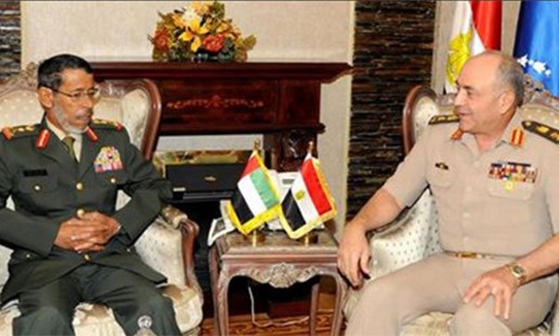 حصاد القوات المسلحة.. المتحدث العسكرى ينشر صورة لقاء رئيس الأركان بنظيره الإماراتى 